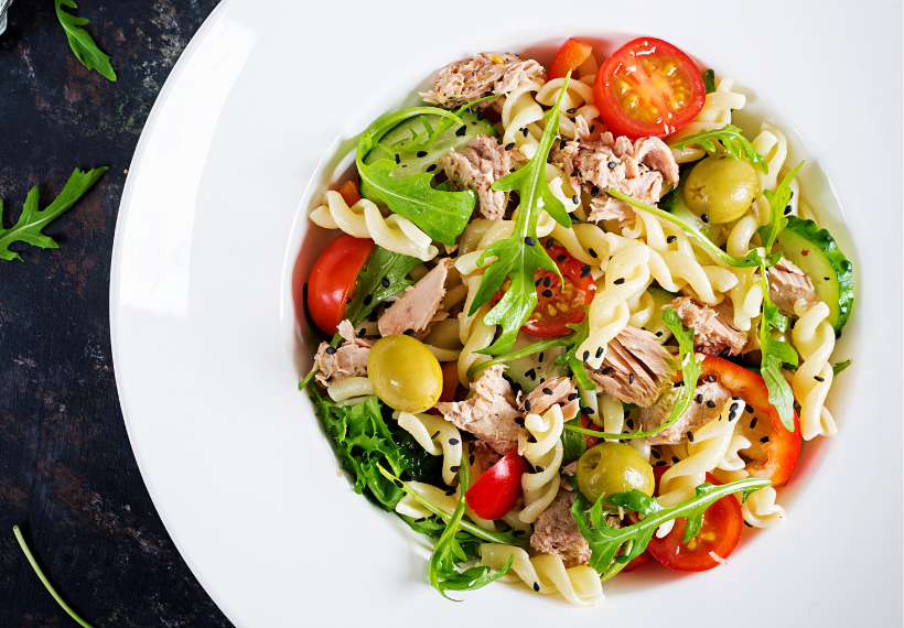 Salade froide de pâtes aux légumes